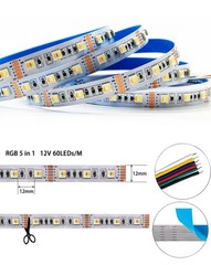 5M 5050 RGBCCT 5in1 RGB LED Strip 300LEDs RGBWW RGBW Flexible Tape Light 12V 24V