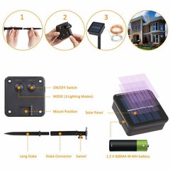 Solar Rope Tube Lights Waterproof Outdoor LED PVC Fairy String Cool Light Garden