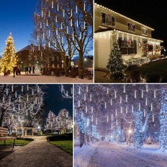50CM LED Fairy Lights Meteor Shower Rain T8 Tube Christmas Snowfall Tree Outdoor