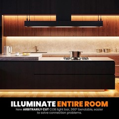 COB LED Strip Light 12V 24V Cut Free Flexible Tape 528 LEDs Linear Lighting