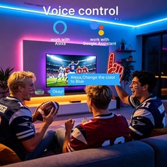 Multicolor Smart LED Strip Lights 100ft – App & Remote Control for Mood Lighting
