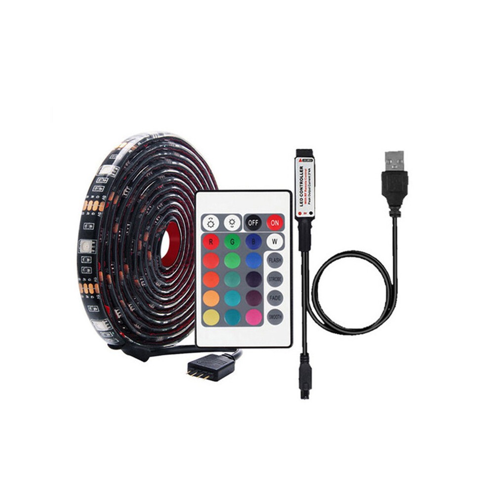 US 1 Pack 5V USB LED Strip Lights TV Back Light 5050 RGB Colour With Remote