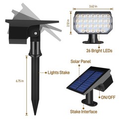RGB Solar Lights Outdoor Waterproof IP65, 7 Lighting Modes Color Changing 26 …