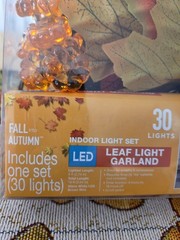 60 LED Maple Leaf Light Garland(2 pks 30) 9 ft. lit length 10 ft. total length