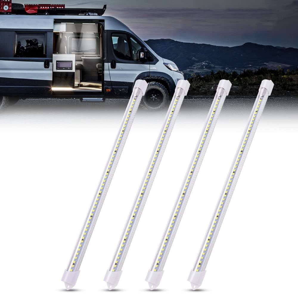 4PCS 12V RV Interior LED Light Bar 48 LEDs Light Strip 12″ for Car Truck Camper