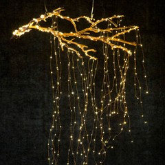 Outdoor LED Solar Lights Waterfall String Fairy Icicle Lights Party Garden Decor