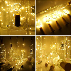 12 Solar Wine Bottle Lights Waterproof Copper Cork Lights W/ 20Leds, Warm White