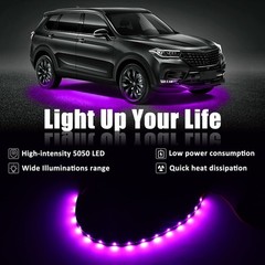 Purple 5PCS 12V 12″ 15SMD Flexible LED Strip Light Waterproof For Car Truck Boat