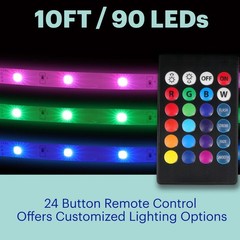 Multicolor LED Light Strip 10FT, Indoor Television Accent Light, Remote Control