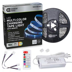 16 Ft. LED White and RGB Tape Light Kit- under Cabinet Light