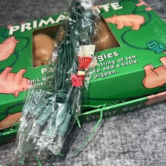 VTG Pig String Light Set Blow Mold Primal Lite Pack O Piggie 1989 14 inch