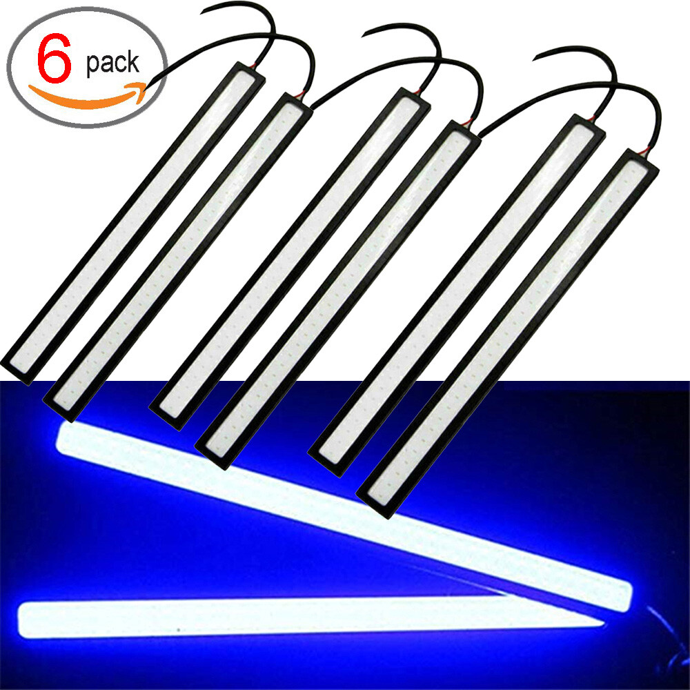 6pcs 12V LED Car Interior Blue Strip Lights Bar Lamp Car Van Boat Home 2020 JJ