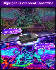 4 Pack LED 42W Black Lights, Blacklight Bars with Plug+Switch+6Ft Cord, Light up