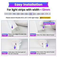 10-Pack 3.3FT Aluminum U Shape LED Channel with Milky White Cover – Easy Install