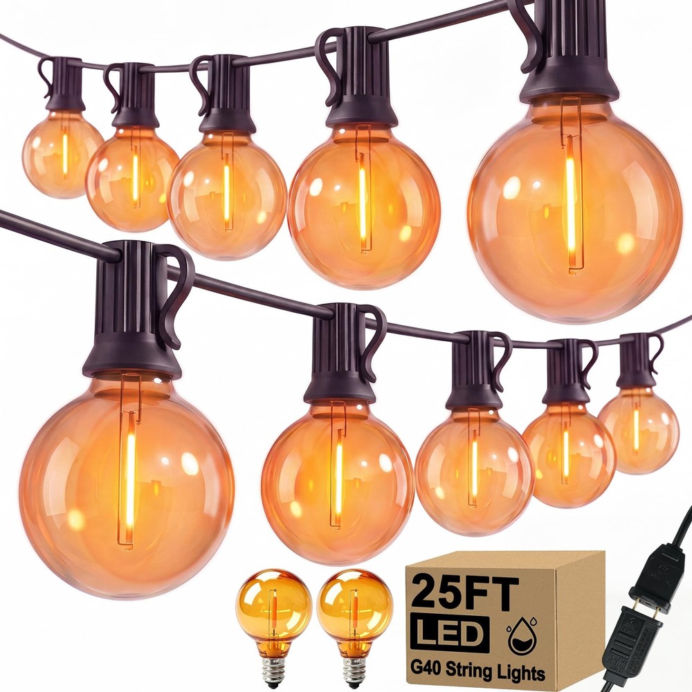 Xingzd 25 LED Outdoor String Lights, 25Ft Halloween Decoration Lights