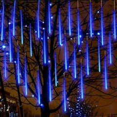 12 inch 240 LED Meteor Shower Raindrop Lights with Timer Blue