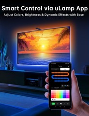 TV LED Backlight with Sensor, 14.7ft Cuttable RGB Lights That Change with TV