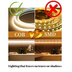 COB LED Strip Lights Flexible Tape Lights Home DIY Lighting Cold White 8mm Wide