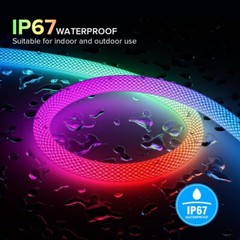 5V RGB IC 360 Degree Round Reticulate LED Neon Light Strip Waterproof Flexible
