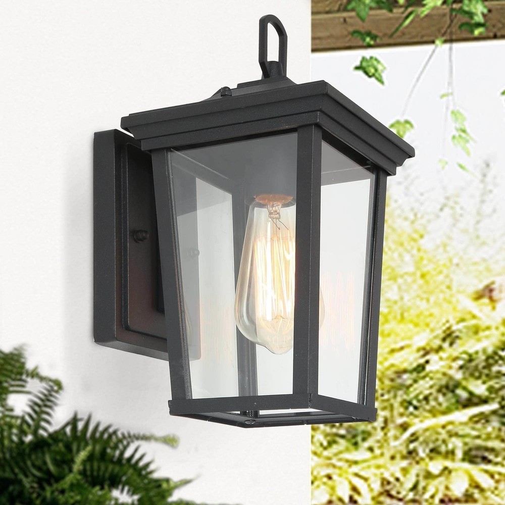 Classy Leaves Black Outdoor Wall Lights Exterior Light Fixture Modern Outdoor