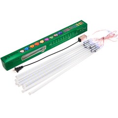 8 Tubes 192 LED Meteor Shower Rain Lights 11.8 inches Cascading Icicle Lights