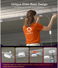 Permanent Outdoor Lights 2 with Remote, 100ft with 60 RGBAICW LEDs for Daily and