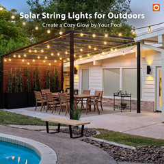 addlon 50FT Solar String Lights Outdoor Waterproof with Remote, G40 Globe Solar