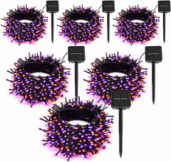 6-Pack Solar String Lights, 600 LED Extra-Long 236Ft Solar Christmas Lights Outd