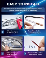 For Car Interior Exterior Self-Adhesive 12″ Waterproof Led Strip Light 15LED 12V