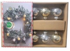 LED Ball Garland Holiday Mercury Glass Look 10 Wreath String Lights Decor 10FT