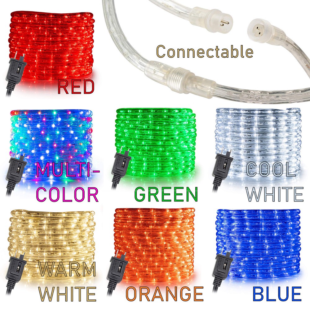 10, 25, 50, 100, 150ft LED Rope Light Decor Holiday Xmas Ourdoor Tree up to 300′
