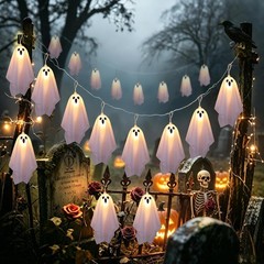 9FT Battery Powered Halloween Decoration Ghost Garland Lights Banner Party Decor