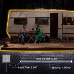 Solar Strip Lights Outdoor,Waterproof LED Strip Lights for Camping