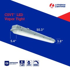 Lithonia Lighting 4ft LED Vapor Tight Strip Light, 5000lm, 4000K Cool White