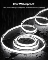 120V Waterproof Daylight White COB LED Rope Lights 5M 16.4FT Outdoor LED Strip