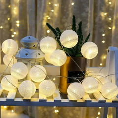 10/20 LED Cotton Ball LED String Lights Fairy Garland Decoration