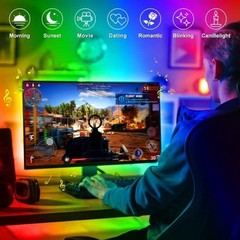 LED Strip Lights 100ft 50ft Music Sync Bluetooth 5050 RGB Room Light with Remote
