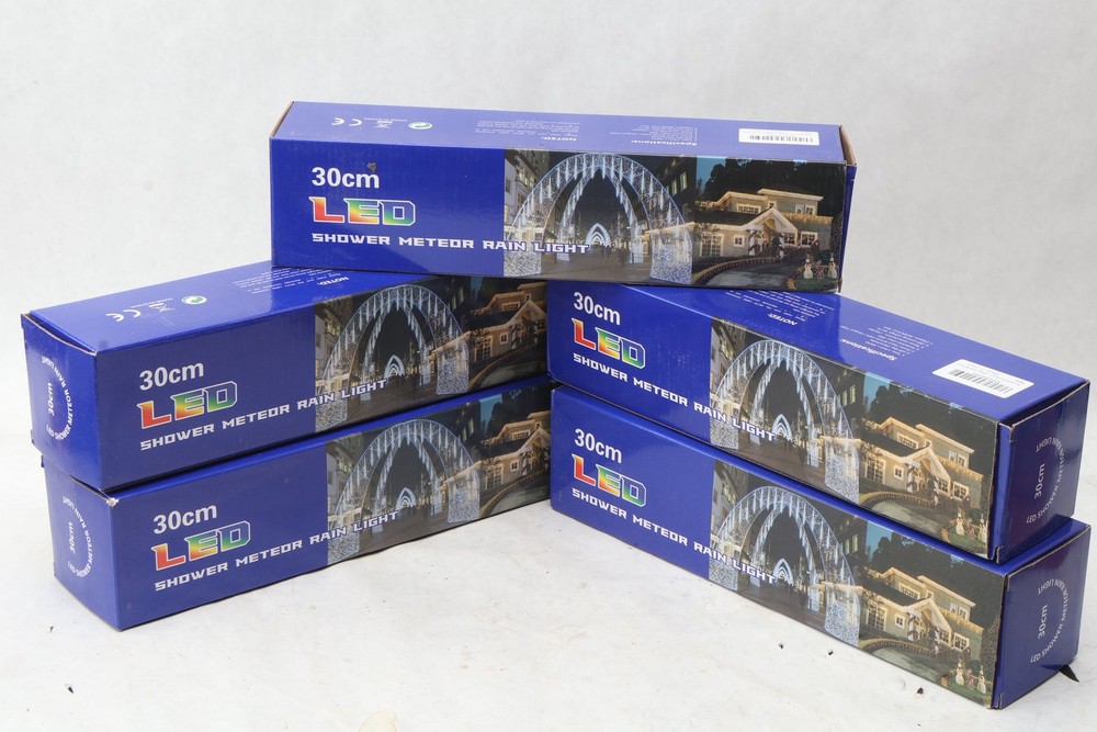 Lot 5x 30cm 24-Tube LED Meteor Shower Icicle Rain Drop String Christmas Lights