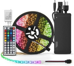 BINZET Flexible LED Strip Light – 32.8 Ft 5050 RGB 300LEDs Non-waterproof Color