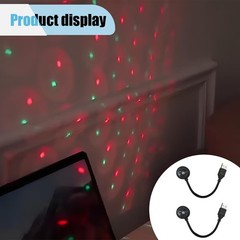 USB Car Roof Star Projector Night Light, Adjustable Interior 2PCS, Black