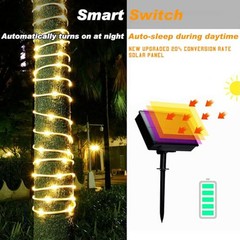 Solar Rope Light Waterproof IP65 39FT 100LEDs Outdoor LED 100 LED Warm White