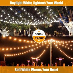 Linkable 96FT LED String Lights – Commercial Grade for Patio and Wedding Decor