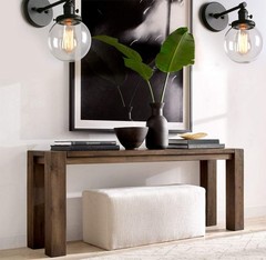 Phansthy Black Wall Sconce Light Industrial Wall Lamp 5.9 Inches Glass Canopy