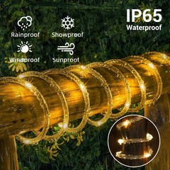 1-10 39FT Solar Rope Lights Outdoor Waterproof LED PVC String Garden Party Decor