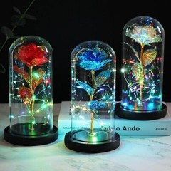 Galaxy Eternal Rose Romantic in Glass LED Forever Flower Women’s Valentines Gift