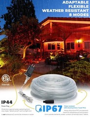 Orange 8-Mode LED Outdoor Waterproof Rope Light 10′ 20′ 25′ 50′ 100′ 150′ ft