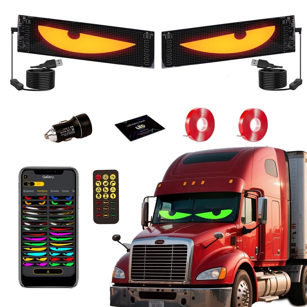 LED Eyes for Truck Windshield, 2PCS 2 PCS 23.6X4.7 INCH (For Cars and Trucks)