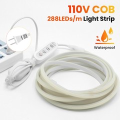 110V COB Neon LED Strip Lights Dimmer Flexible Light Indoor Outdoor Waterproof