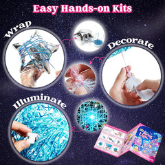 Klever Kits 3D String Art Kit for Kids, Light up String Light Toy with 30 Multi-