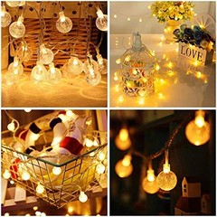 Merdeco Plug in 10ft 20 LED Globe String Lights Indoor Outdoor Decorative Fairy